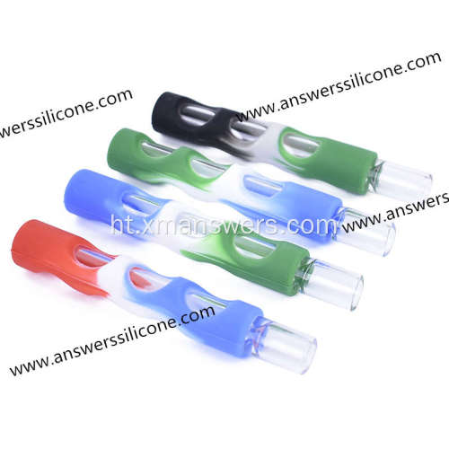 Mou Mini Silicone Rubber Sigarèt Holder Manch Pwoteksyon